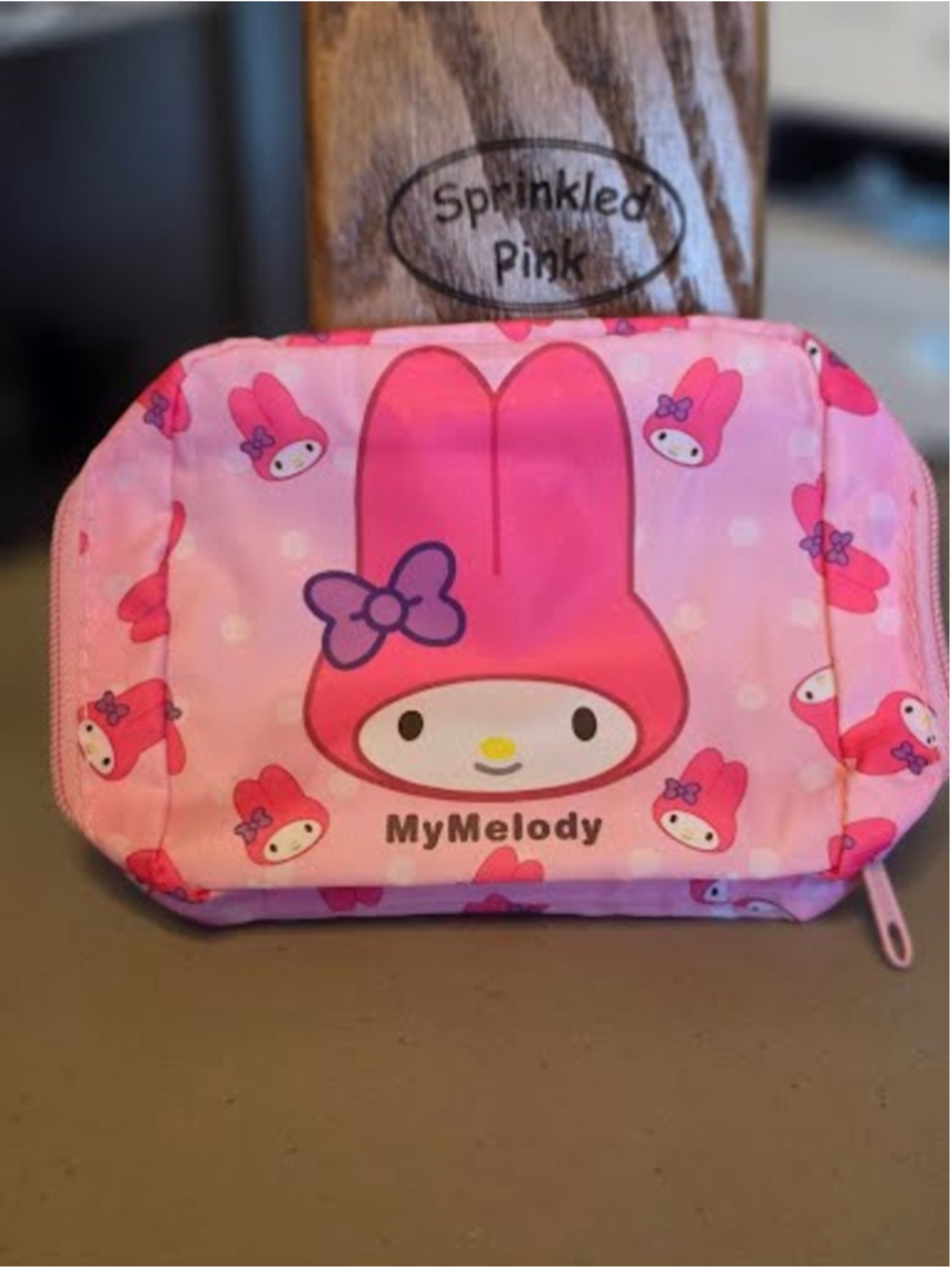 #MEL-2418 My Melody Small 7x4" Nylon Accessory/Toiletry Zippered Pouch